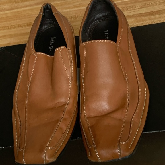MENS DAYTONA DRESS SHOES SLIP-ON BROWN LEATHER SIZE 12 - Picture 2 of 5